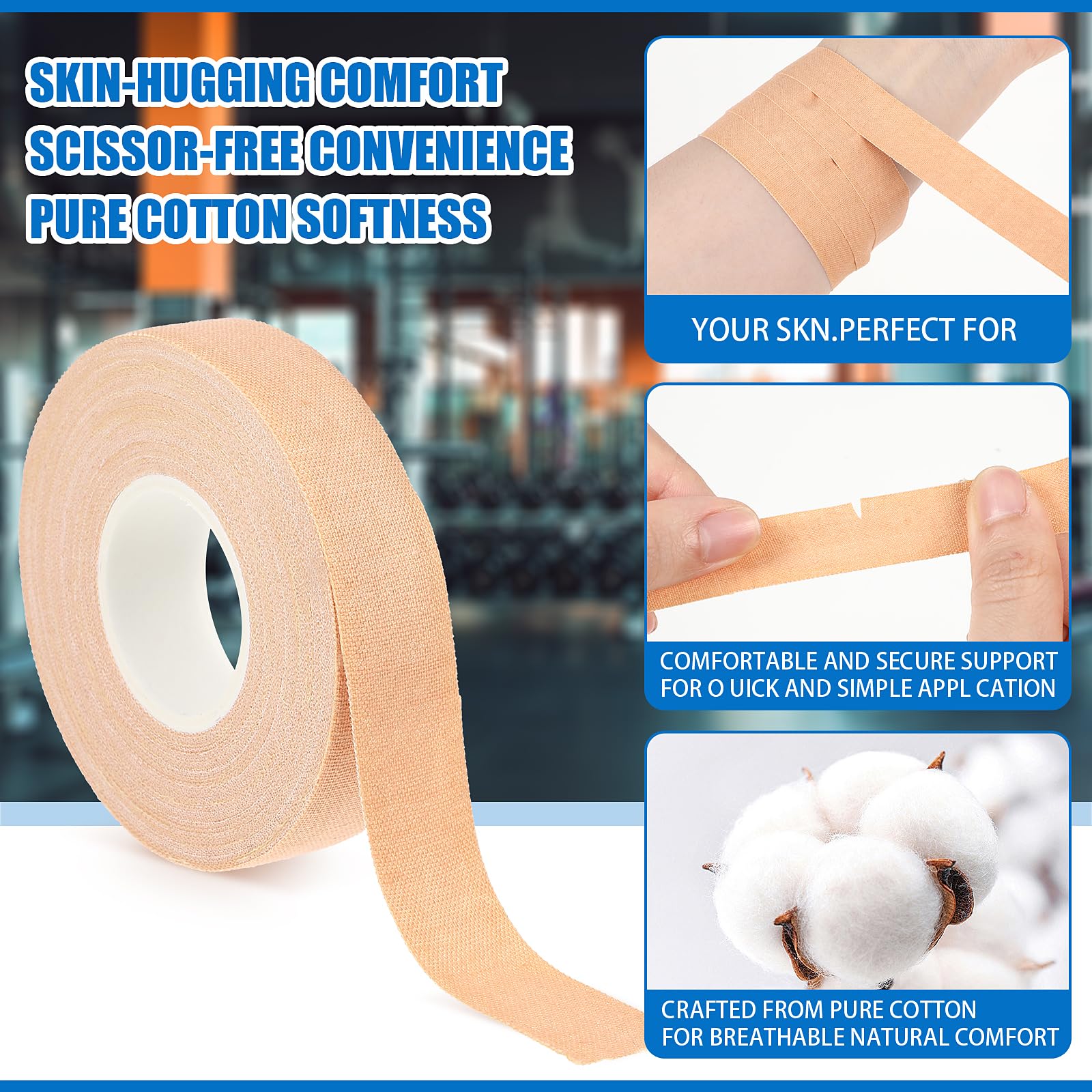 YUXIANLB Cinta Para Dedos 0.5 Pulgadas X 10 Yards Cinta Atlética Extra Fuerte 2 Rollos De Cinta Deportiva Cinta Médica Cinta De Pie Para Escalada En Roca Agarre Baloncesto Levantadores