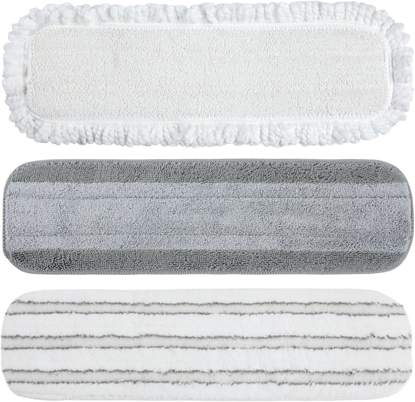 Quick Shine All-in-One Mop Kit 3 Pack Refill Microfiber Pads, 1 ea. of The Clean+Dust, Clean+Polish and Wet+Dry Pads
