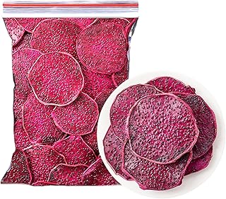 Dried Red Dragon Fruit Chips,Freeze-Dried Pitaya Slices,Crunchy Low-Calorie Snack,Healthy, Soft and Chewy,Ideal for Baking, Trail Mix & Gift Baskets(8.81 oz/250 g)