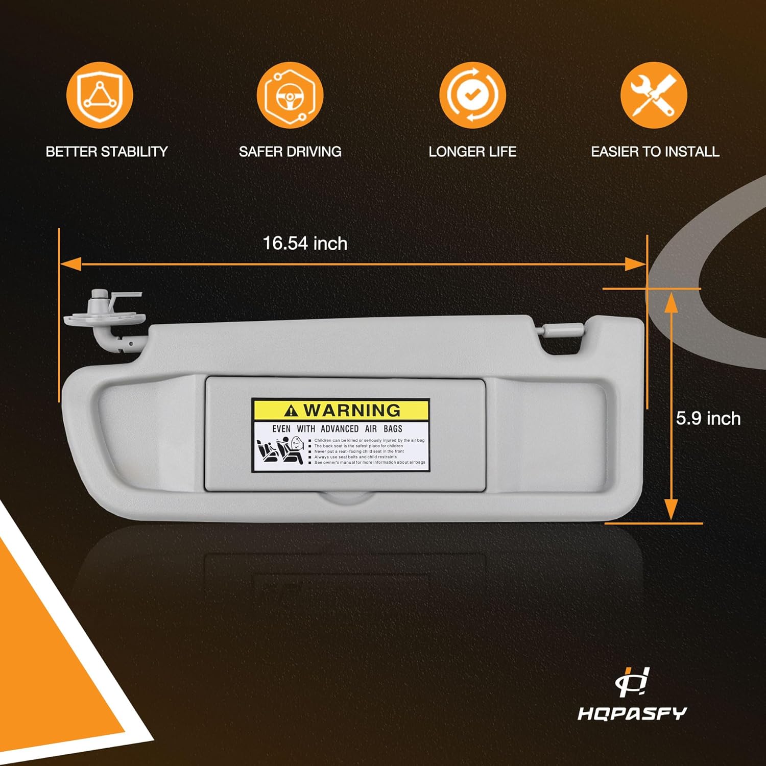 HQPASFY Sun Visor Compatible with 2006-2011 Honda Civic, Left Driver Side and Right Passenger Side Sunvisor Replaces# 83280-SNA-A01ZA 83230-SNA-A01ZA (Light Gray)