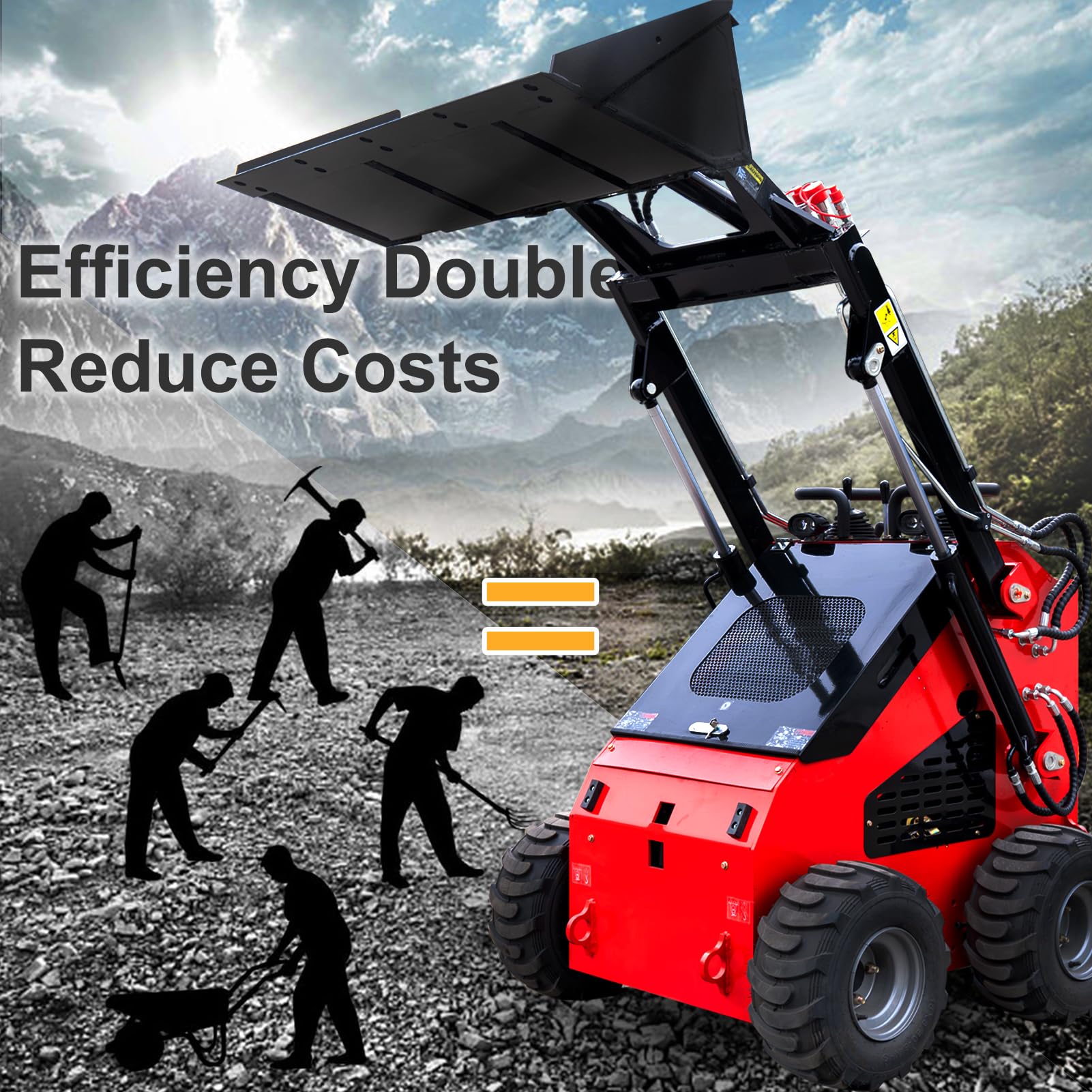 mine様 Amazon.com: MMS Mini Wheel Skid Steer Loader-MS380W, 23HP