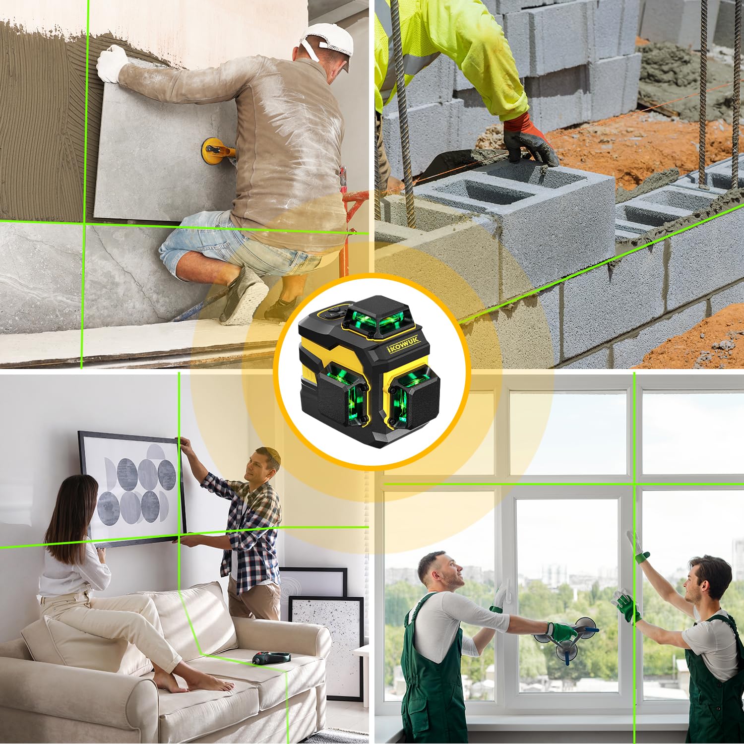 Livella Laser Autolivellante 3x360° Cross Livello Laser Verde Modulo Doppia Linea Verticale/Orizzontale, Laser 5200mAh Batteria al Litio e Staffa Girevole Magnetica,Telecomando