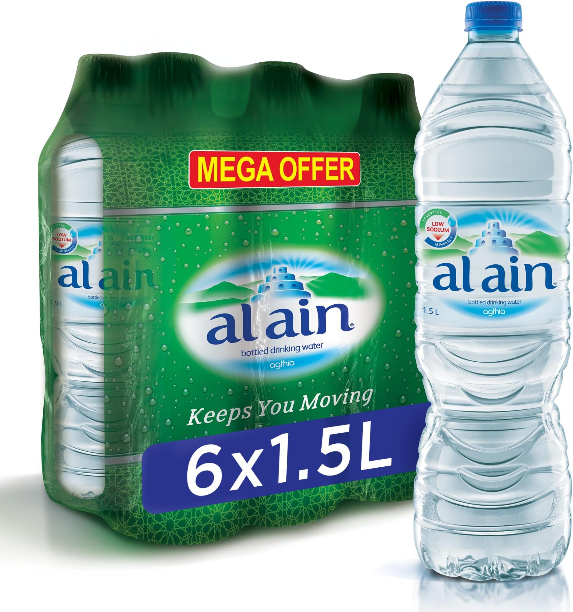 Al Ain Bottled Drinking Water Mega offer Pack - 1.5 litres (Pack of 6)