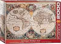 Vista 1 de EuroGraphics Rompecabezas de mapa antiguo del mundo (2000 piezas)