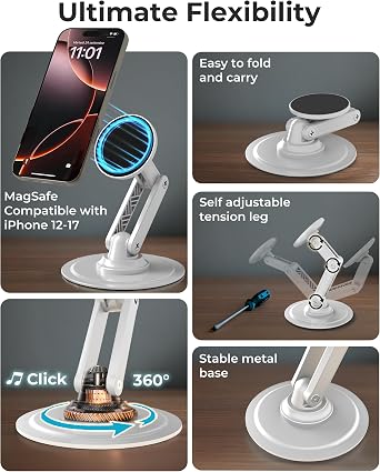 COOPER Mag360 Magnetic Phone Stand for Desk, MagSafe Stand for iPhone 17