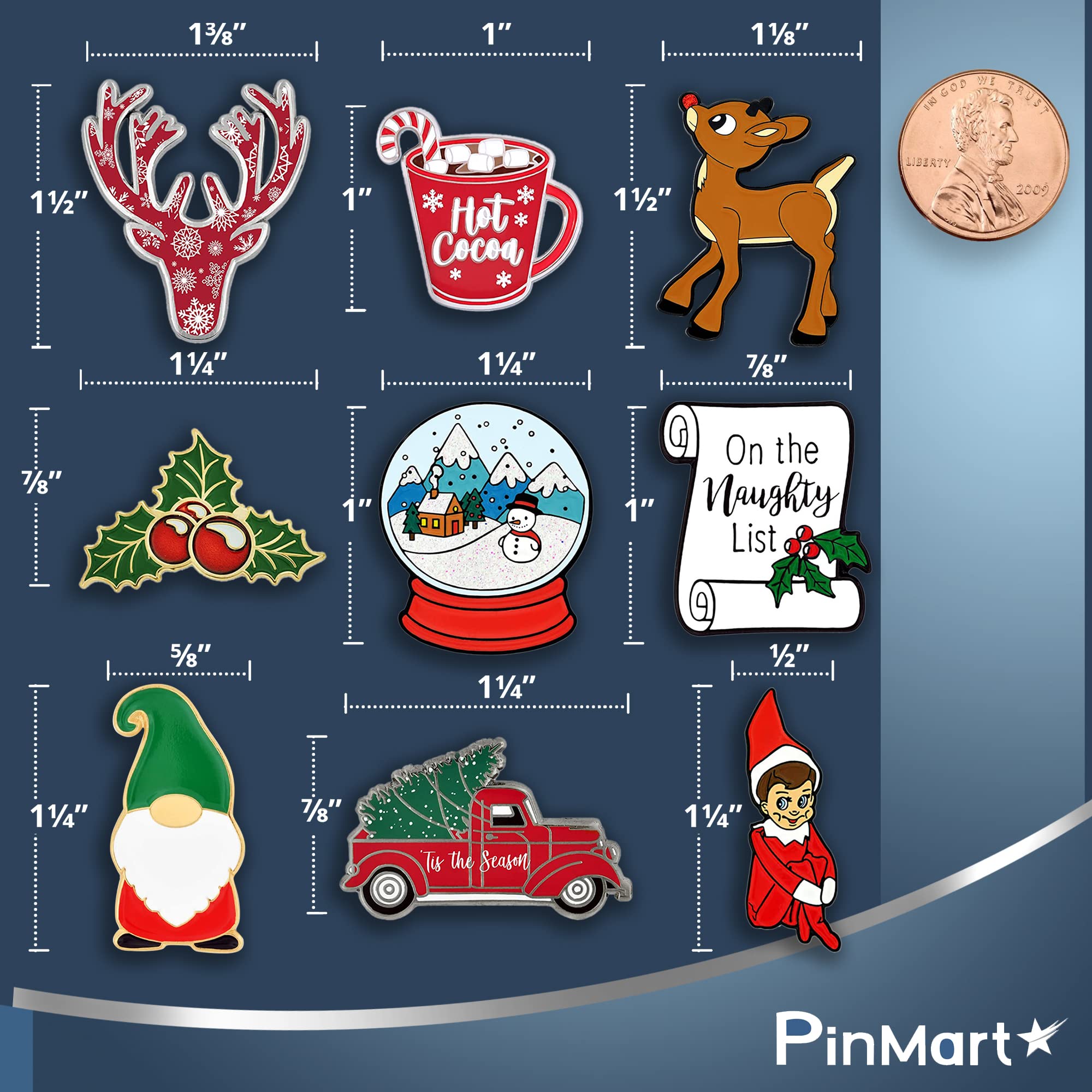 PinMart Świąteczna przypinka do klapy - świąteczny krasnal - biżuteria świąteczna dla kobiet i mężczyzn - przypinka świąteczna - pozłacana emaliowana przypinka z bezpiecznym sprzęgłem