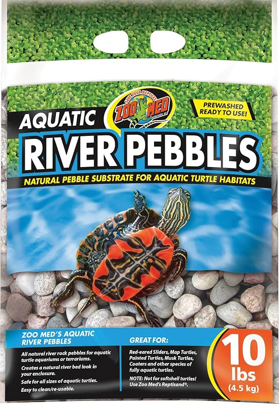 Zoo Med Substrato de Seixos Naturais de Rio para Tartarugas Aquáticas 4,54 kg