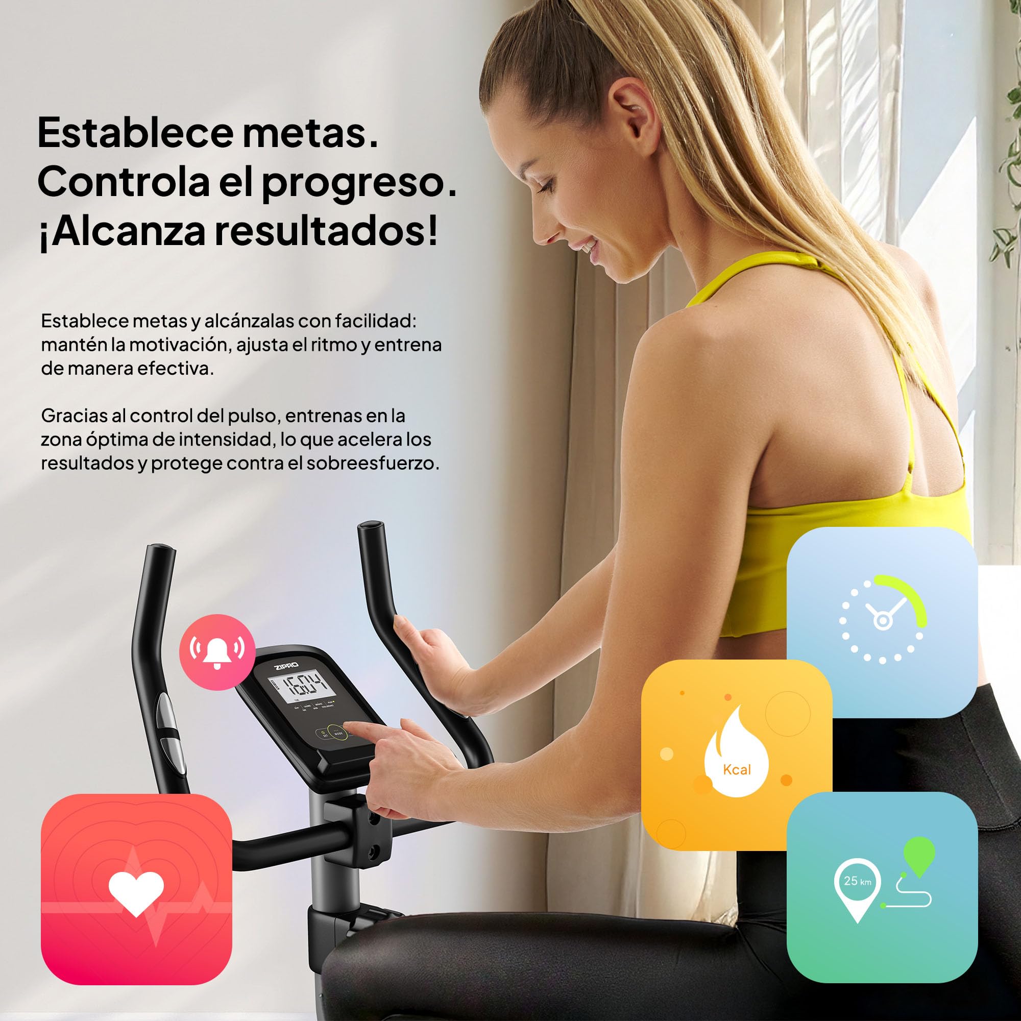 Zipro Bicicleta de entrenamiento en casa Drift, Bicicletas estáticas, magnética, Bicicleta ergométrica 120kg, de interior