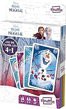 Shuffle Disney La Reine des Neiges 2 cartes 4 jeux en 1 : 7 Familles, Paires, Action et Batailles-Avec Elsa, Anna, Olaf, Sven, 108518994101