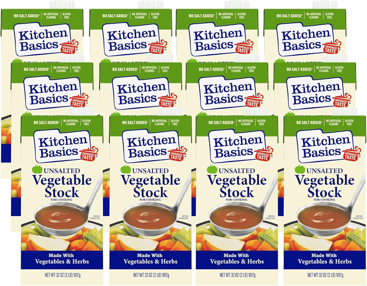 Kitchen Basics No Salt Stock, Vegetable, 32 Ounce (Pack of 12) Amazon