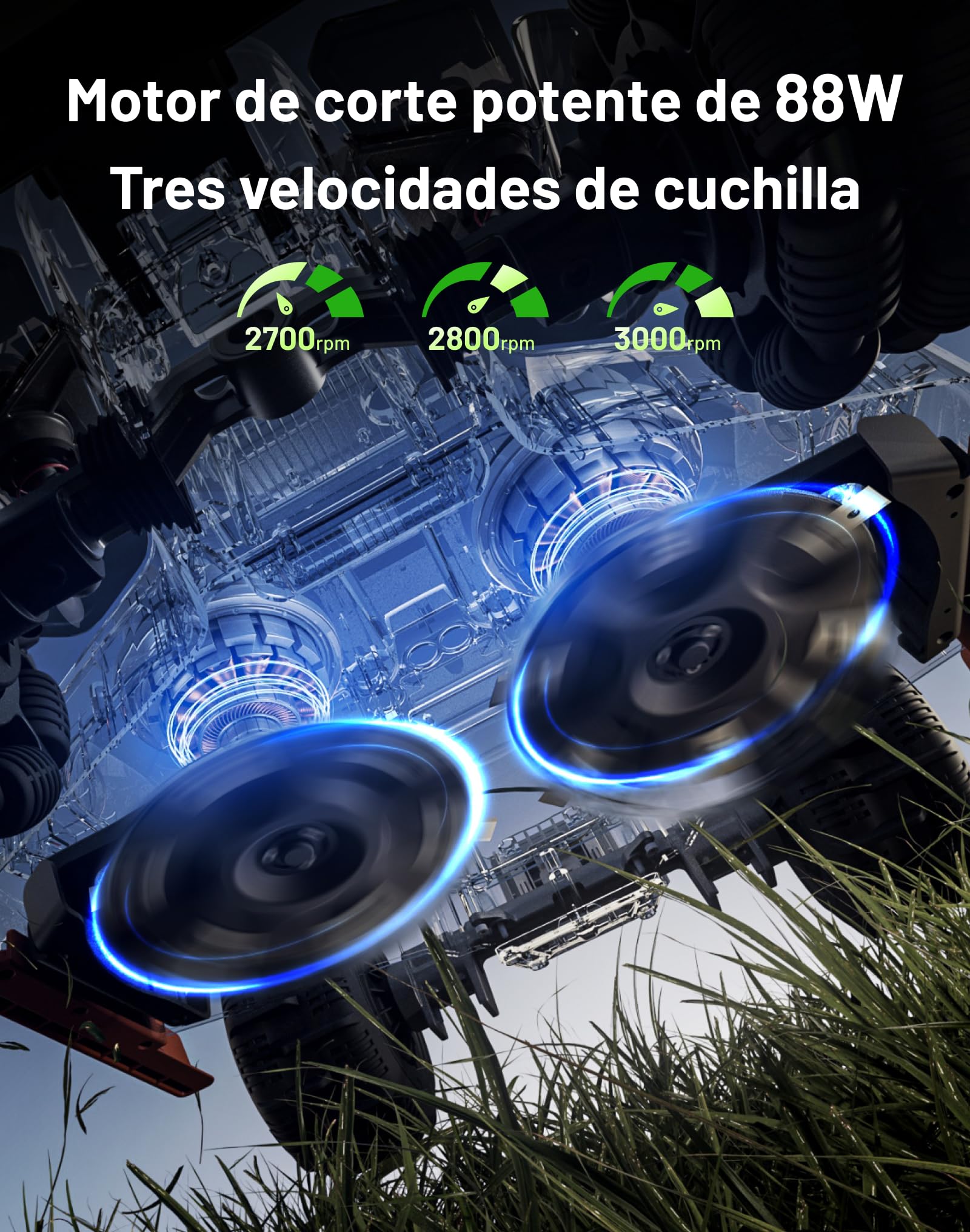 MAMMOTION LUBA 3 AWD 1500 Robot Cortacésped para 1500㎡, LiDAR+Visión AI de Doble Cámara de 360°, Tracción Total para Pendientes del 80%, hasta 15 Zonas de Gestión Multizona, Altura de Corte 25-70mm