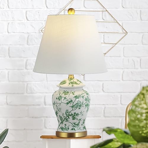 Miniatura 5 de Eyely EYL3005B Cary - Lámpara de mesa clásica LED Chinoiserie de 22 pulgadas para sala de lectura, sala de estar, oficina, dormitorio, cabaña,