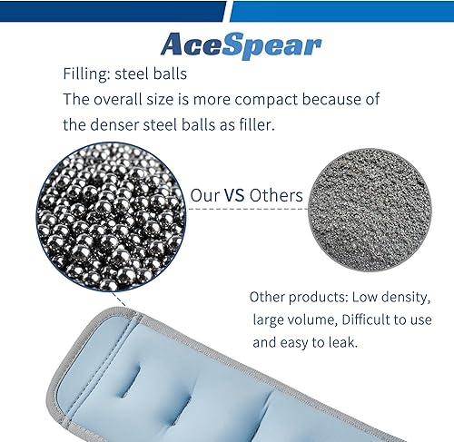 Miniatura 3 de AceSpear Pesas de tobillo para hombres y mujeres, pesas de muñeca de 2 x 1 libra, 2 libras, 3 libras, 4 libras, 5 libras, 6 libras, pesos para