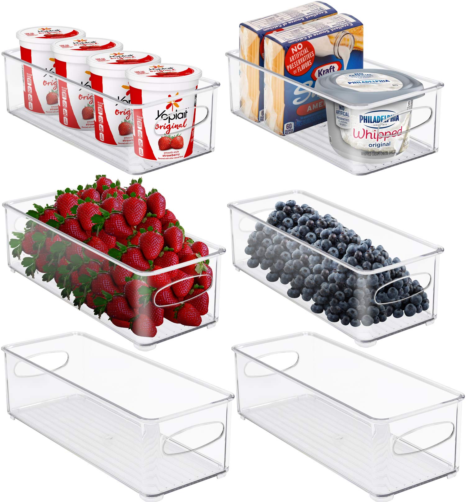 Sorbus Plastic Storage Bins Stackable Clear Pantry Organizer Box Bin