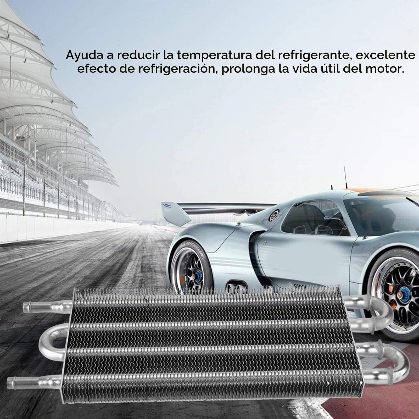 Kit de enfriador de aceite para automóvil, convertidor de radiador automático-manual de 4 filas para automóvil, equipo de enfriador de aceite de transmisión de dirección asistida remota