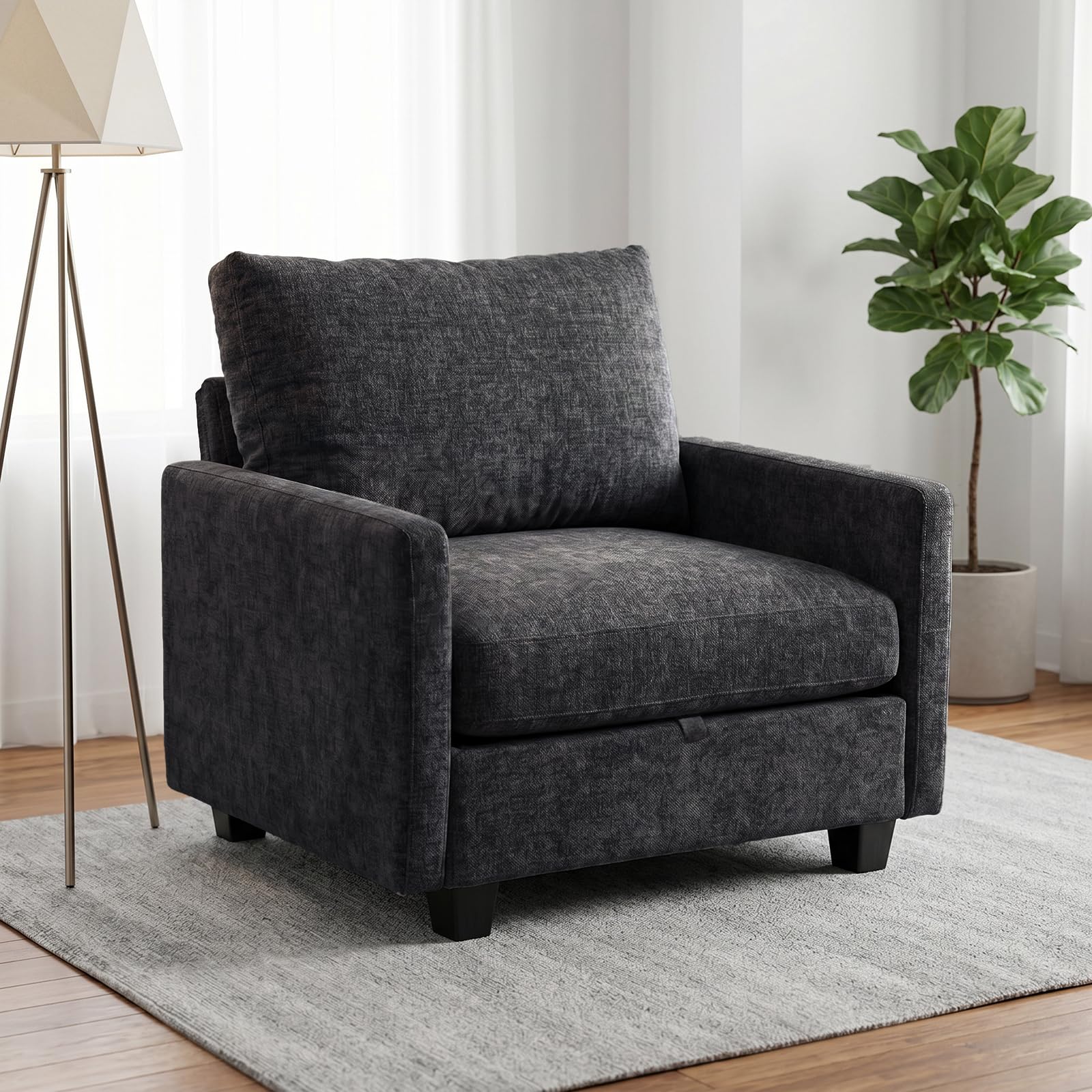 Singel Seat Modern Couches for Living Room, 38" Single Sofa with Storage