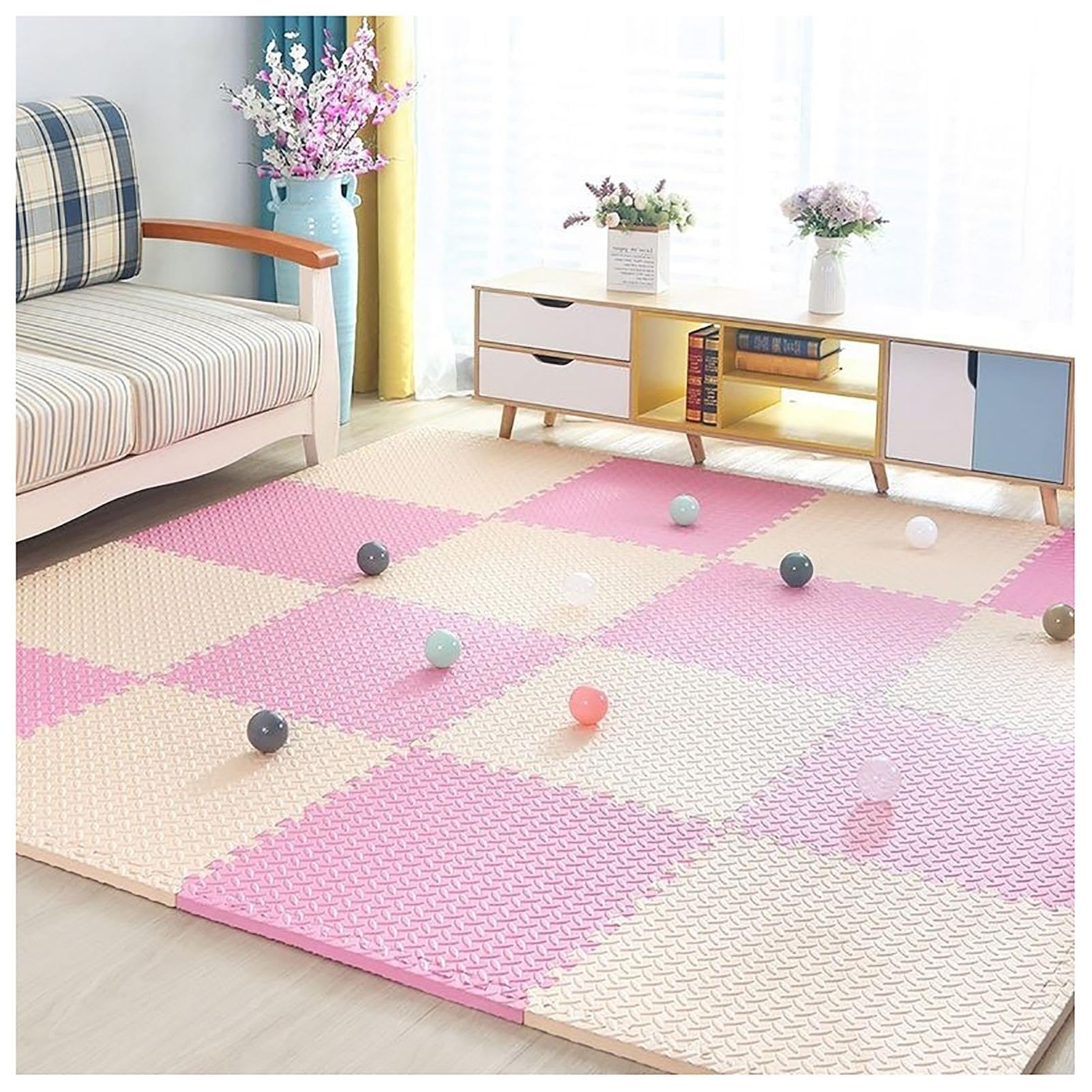 Tapis De Puzzle De Verrouillage De Carreaux De Sol en Mousse Amovibles Doux