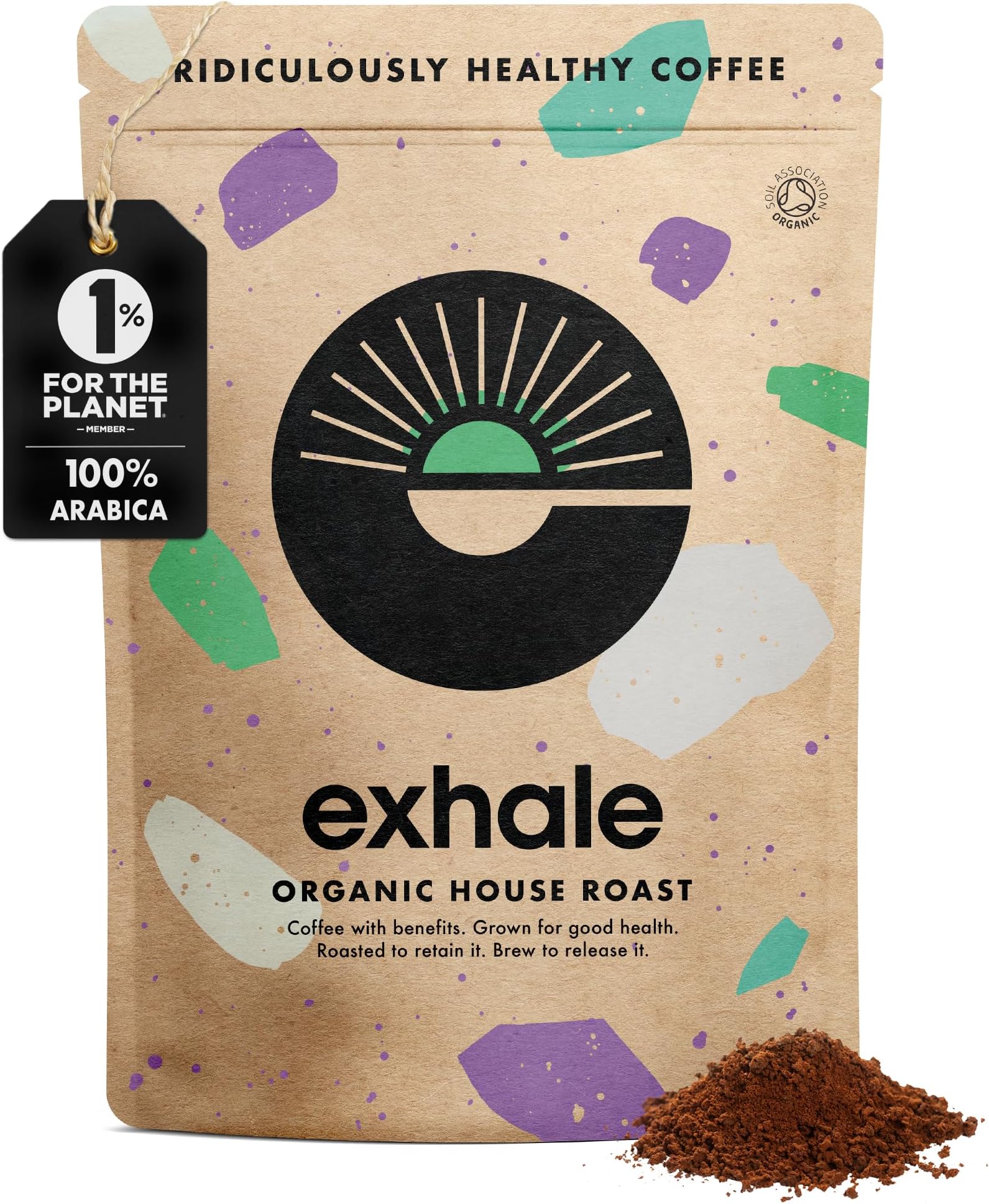 – Organic Ground Coffee - 450g Pack - Mycotoxin Free, Mould Free & Polyphenol Rich - For Cafetiere, Filter or AeroPress (Medium Roast, 450g)