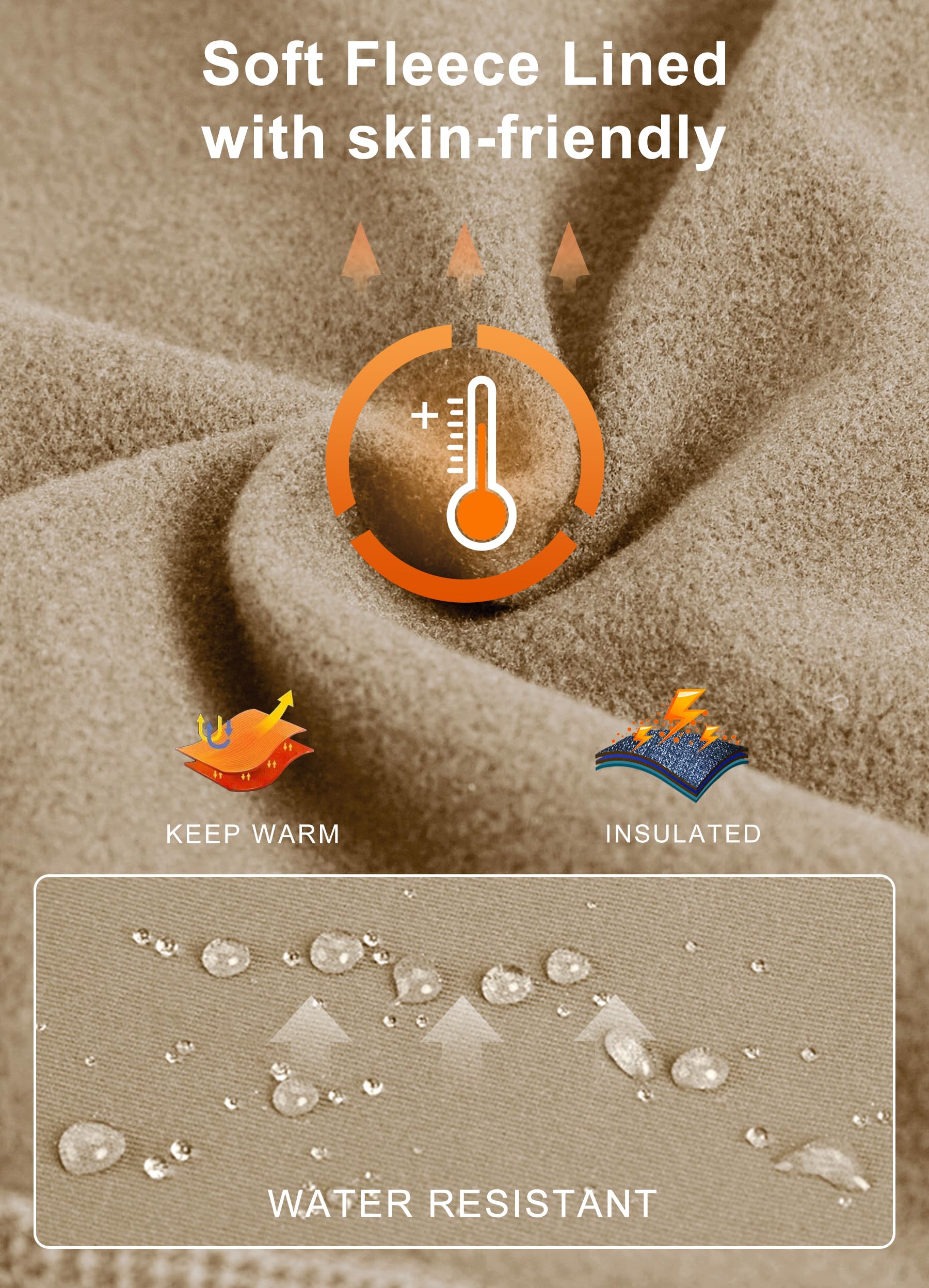 Libin Leggings Termici da Donna con Flared Pantaloni Invernali in Pile Vita Alta Impermeabili da Yoga Trekking con tasch