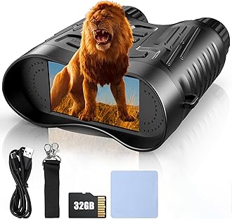 Mildhug Night Vision Goggles - 1315FT 4K Night Vision Binoculars for Adults, 8X Digital Zoom, 4000mAH Rechargeable Battery 3.2'' Screen with 32GB TF Card