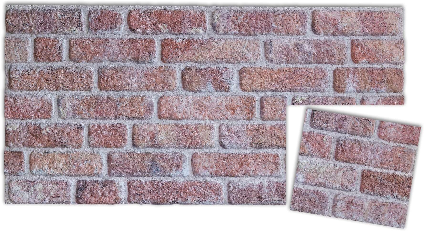 IZODEKOR 3D Wall Panels Brick Effect - Cladding, Stone Look, Styrofoam Facing for Living Room, Kitchen, Bathroom, Balcony, Bedroom, Back of Counter and Teras | Stone Bridge (10" x 10" Sample)