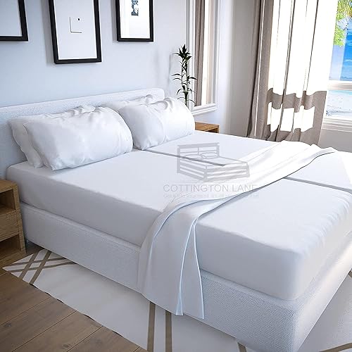 Miniatura 104 de Sábanas extra largas de tamaño individual XL para dormitorio, sábanas de microfibra súper suave, ropa de cama de lujo de hotel, sábanas de Azul