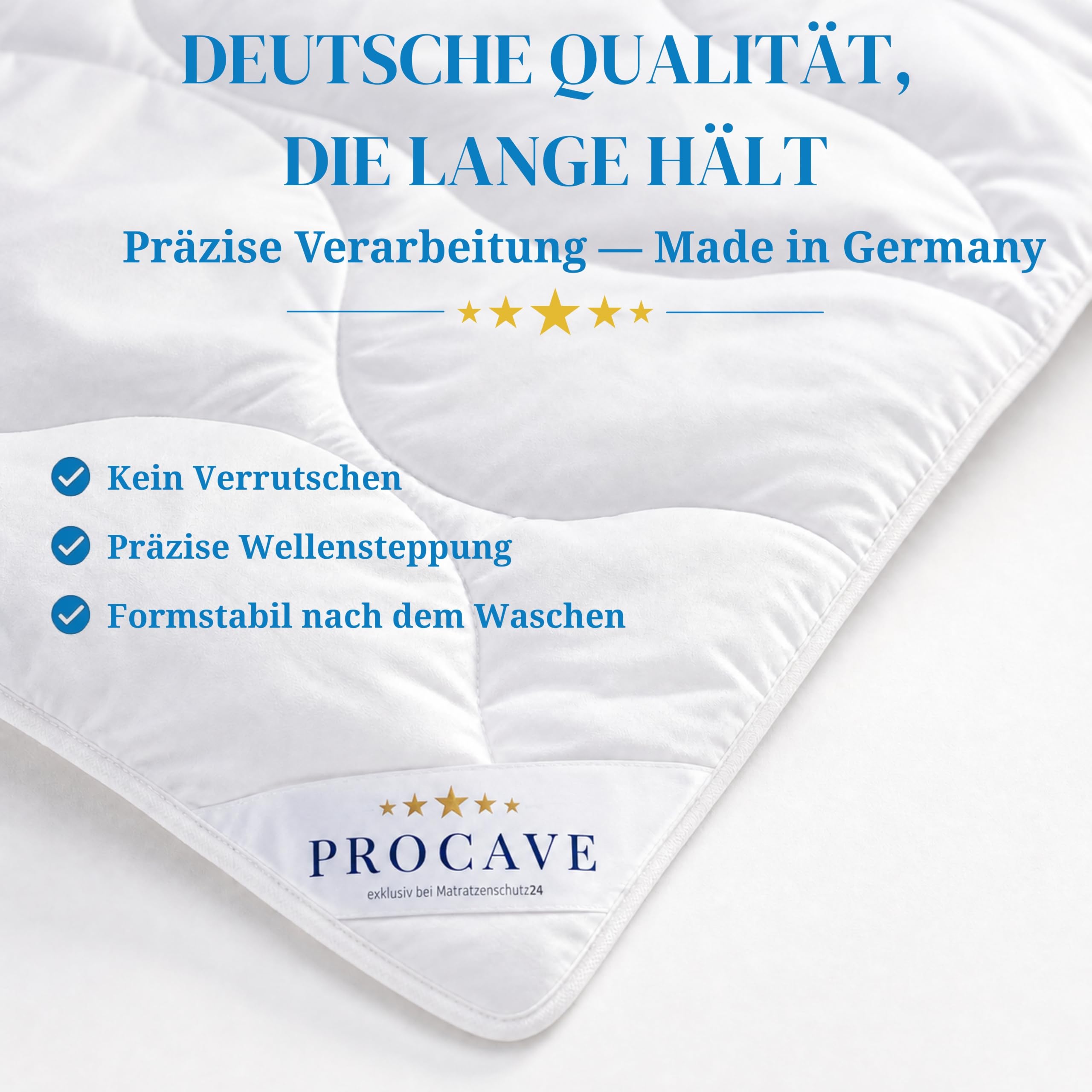 PROCAVE Baumwolle Komfort Qualitäts-Bettdecke für den Sommer 135x200cm, leichte Baumwolldecke, waschbar, aus der Natur, atmungsaktiv & wärmeausgleichend, 100% aus Deutschland