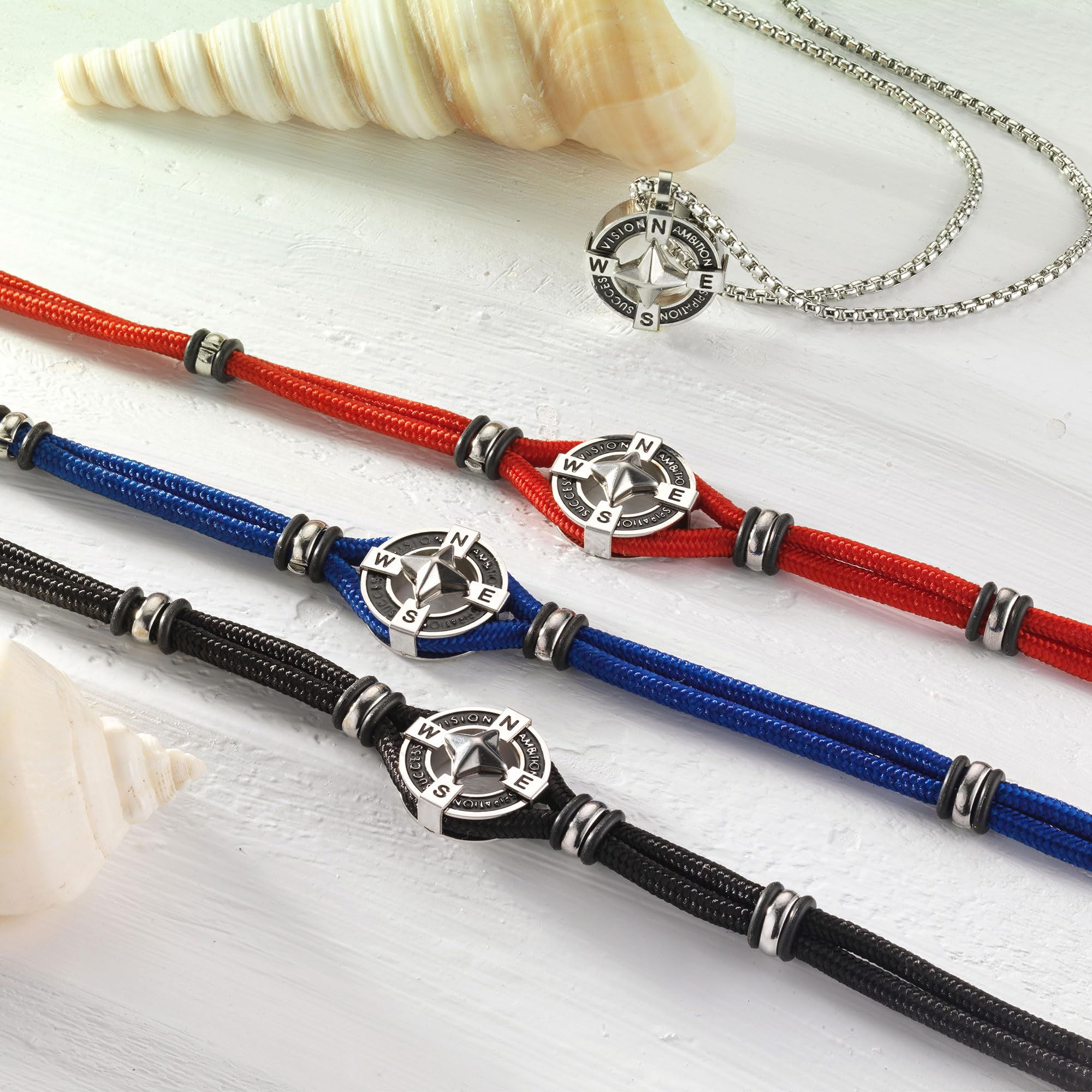 inSCINTILLE Bracciale Uomo Acciaio Simboli Nautica Rosa dei Venti, Regolabile 18-22 cm, Confezione Regalo Inclusa, Braccialetto Acciaio Inox, Bracciali Uomo