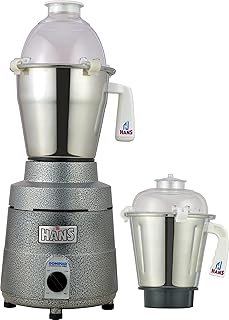 HANS Dominar X Pro 1800 Watts 2.5 HP Commercial Mixer Grinder With 2 Jar Heavy Duty Black Grey