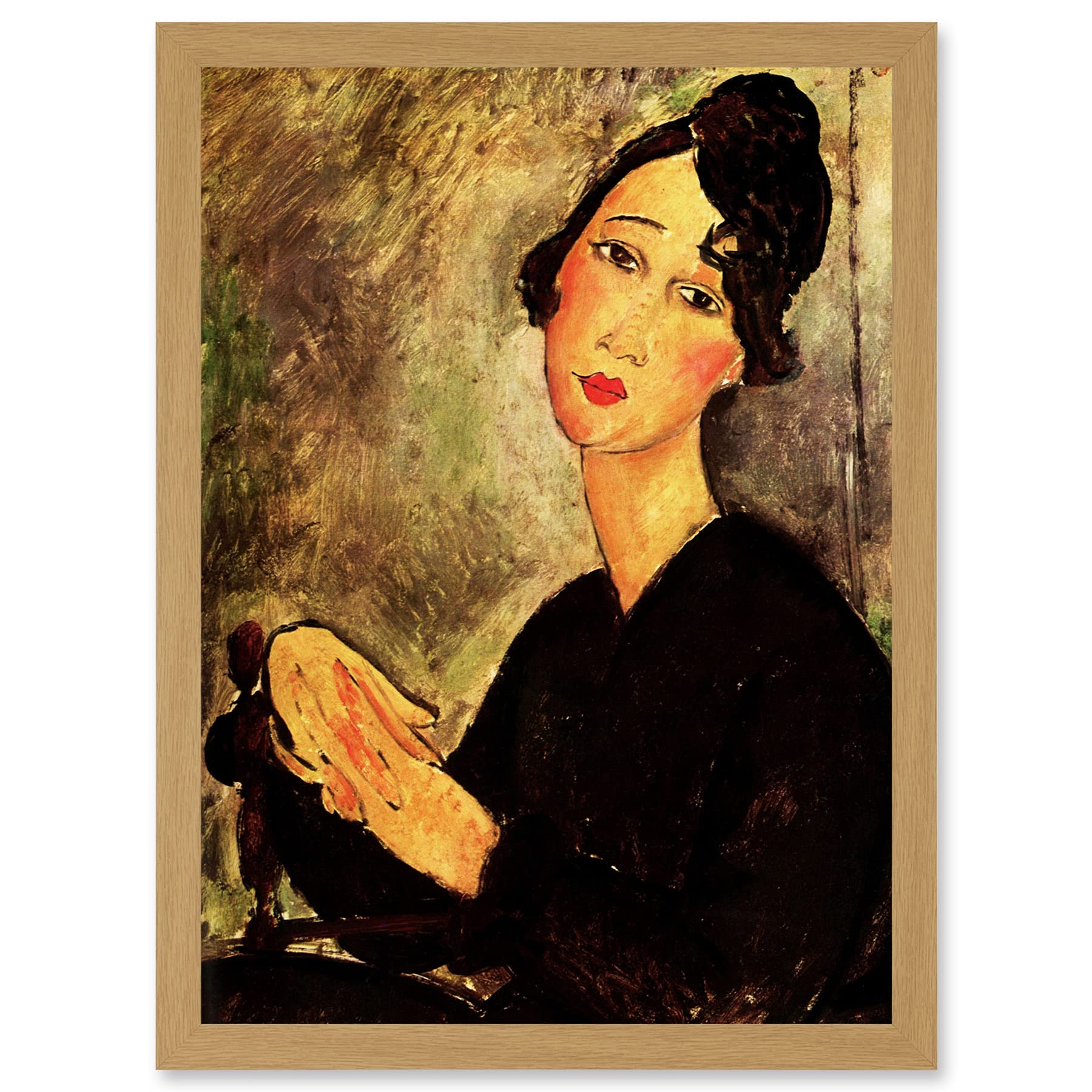 Artery8 Amedeo Modigliani Portrait Of Dedie Old Master Painting Artwork Framed Wall Art Print A4