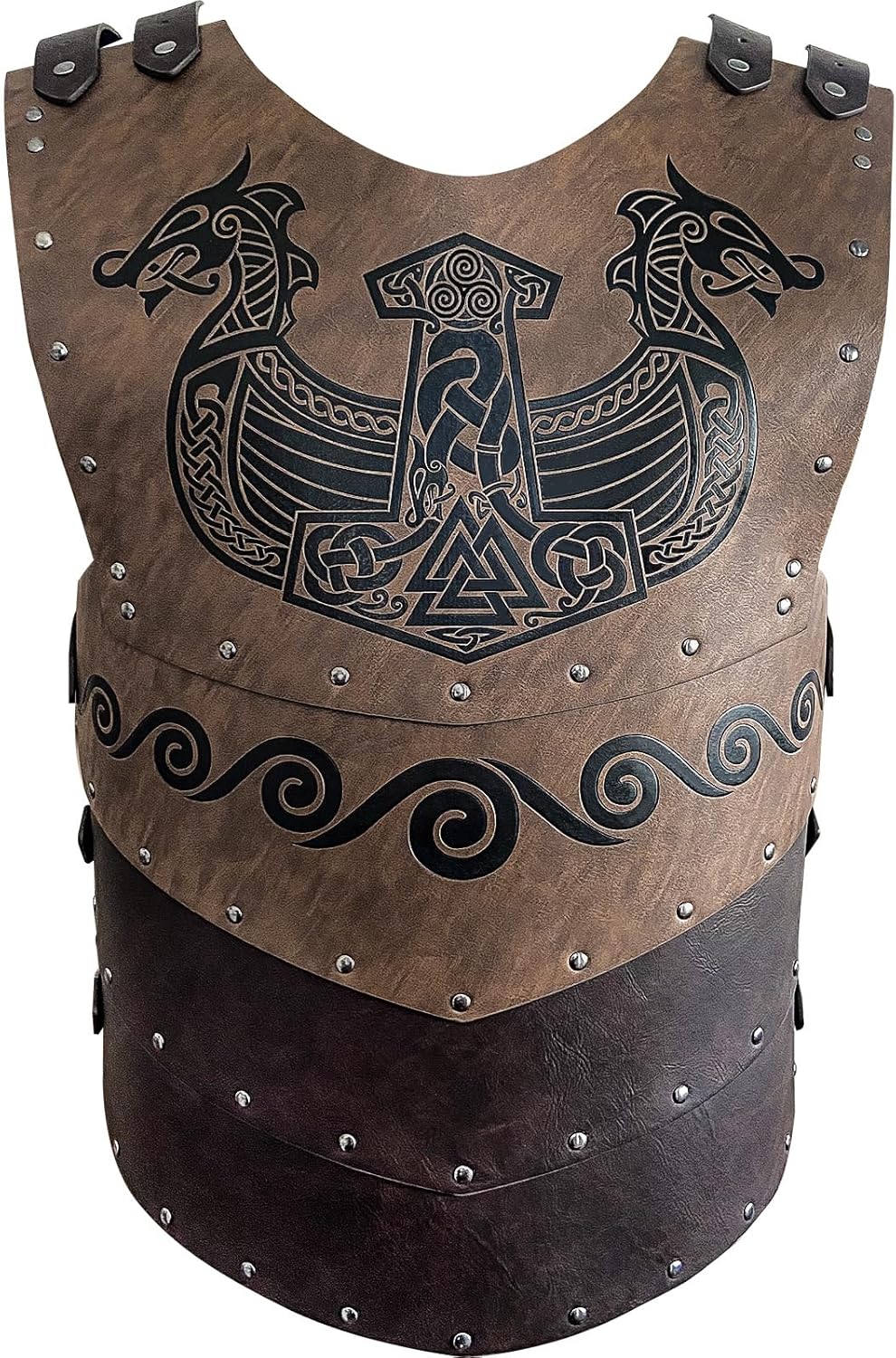Medieval Chest Armor Viking Leather Breastplate Adjustable Armor for Men and Women for LARP Halloween Cosplay Party