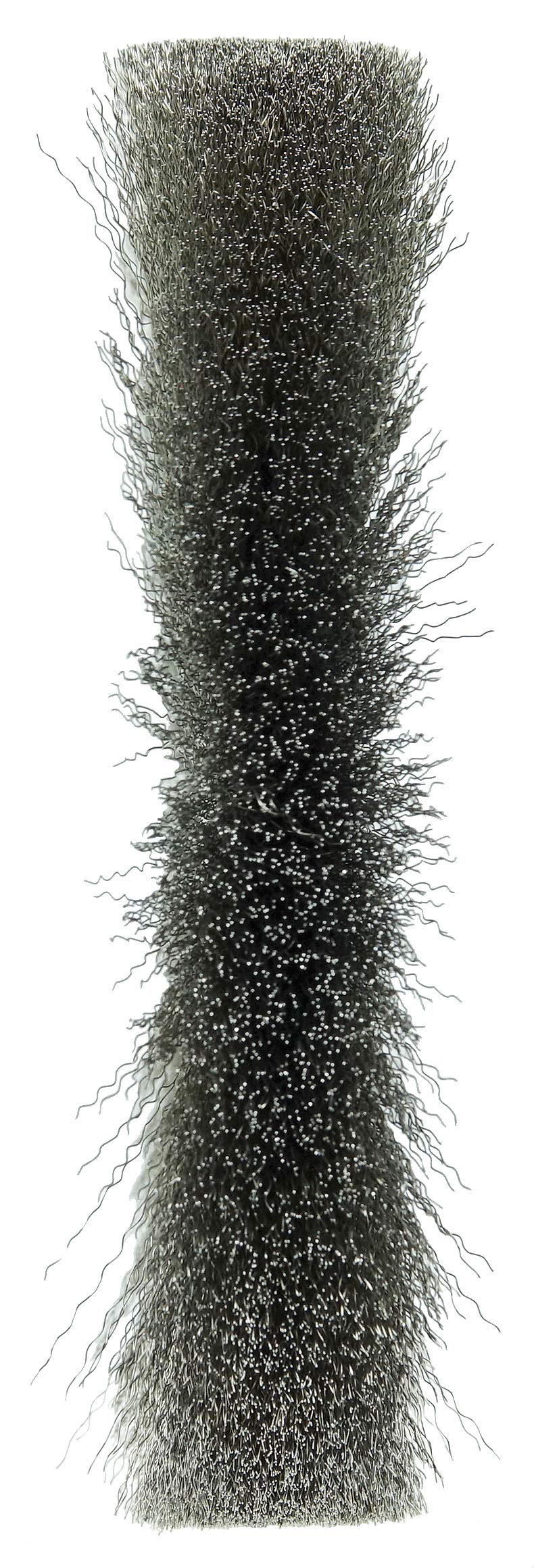 Weiler Trulock Narrow Face Wire Wheel Brush, Round Hole, Steel, Crimped Wire, 8" Diameter, 0.0118" Wire Diameter, 5/8" Arbor, 2-1/16" Bristle Length