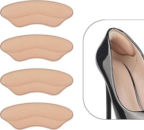 Almohadillas de talón para zapatos que son demasiado grandes  4 pares de almohadillas de talón de algodón espumado para aliviar el dolor y un ajuste