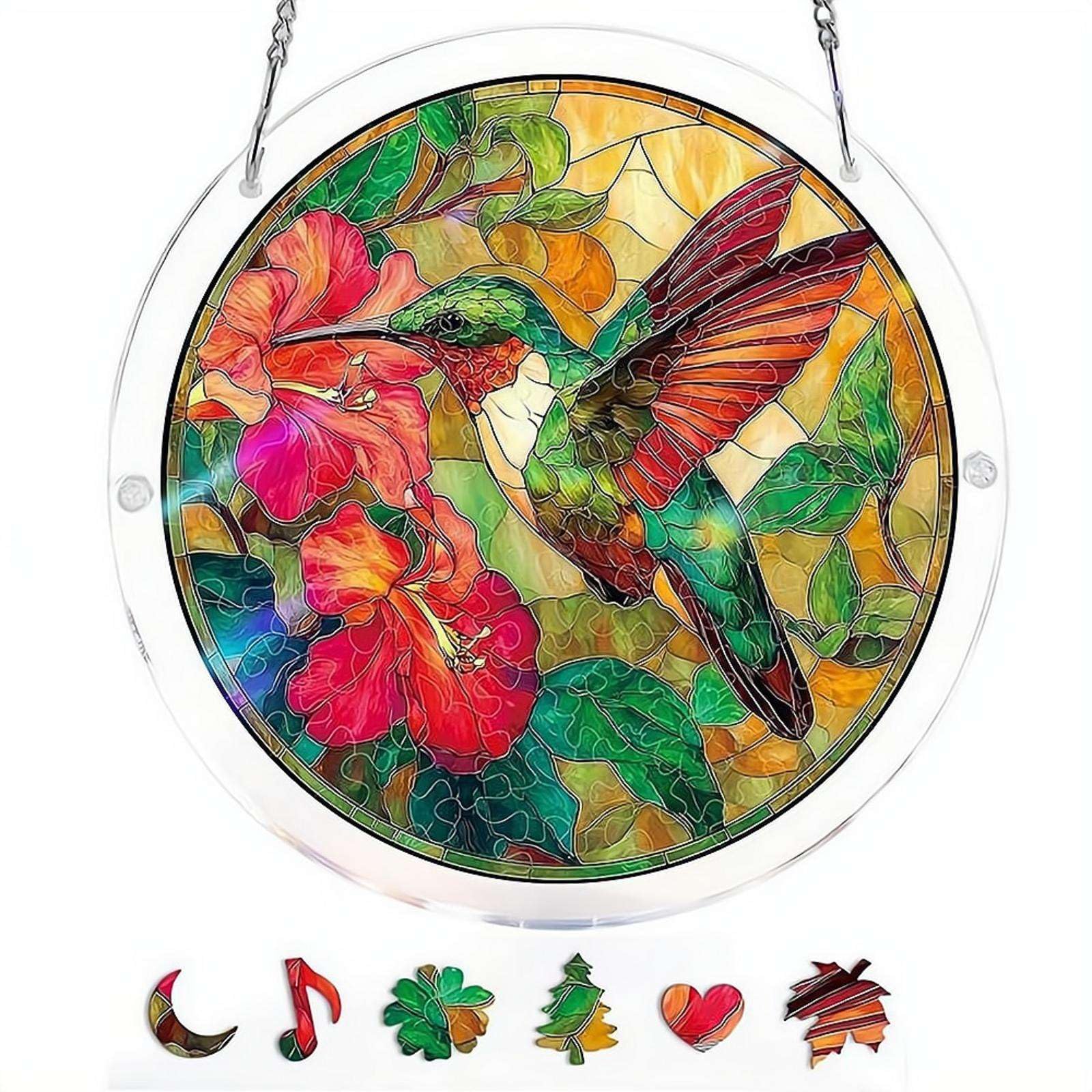 Acrylic Puzzle With 83 Pieces DIY Acrylic Puzzles Kit for Doors Garden and Window Hanging，Garden Decoration for Women Men Mom Birthday Gift Home Decor