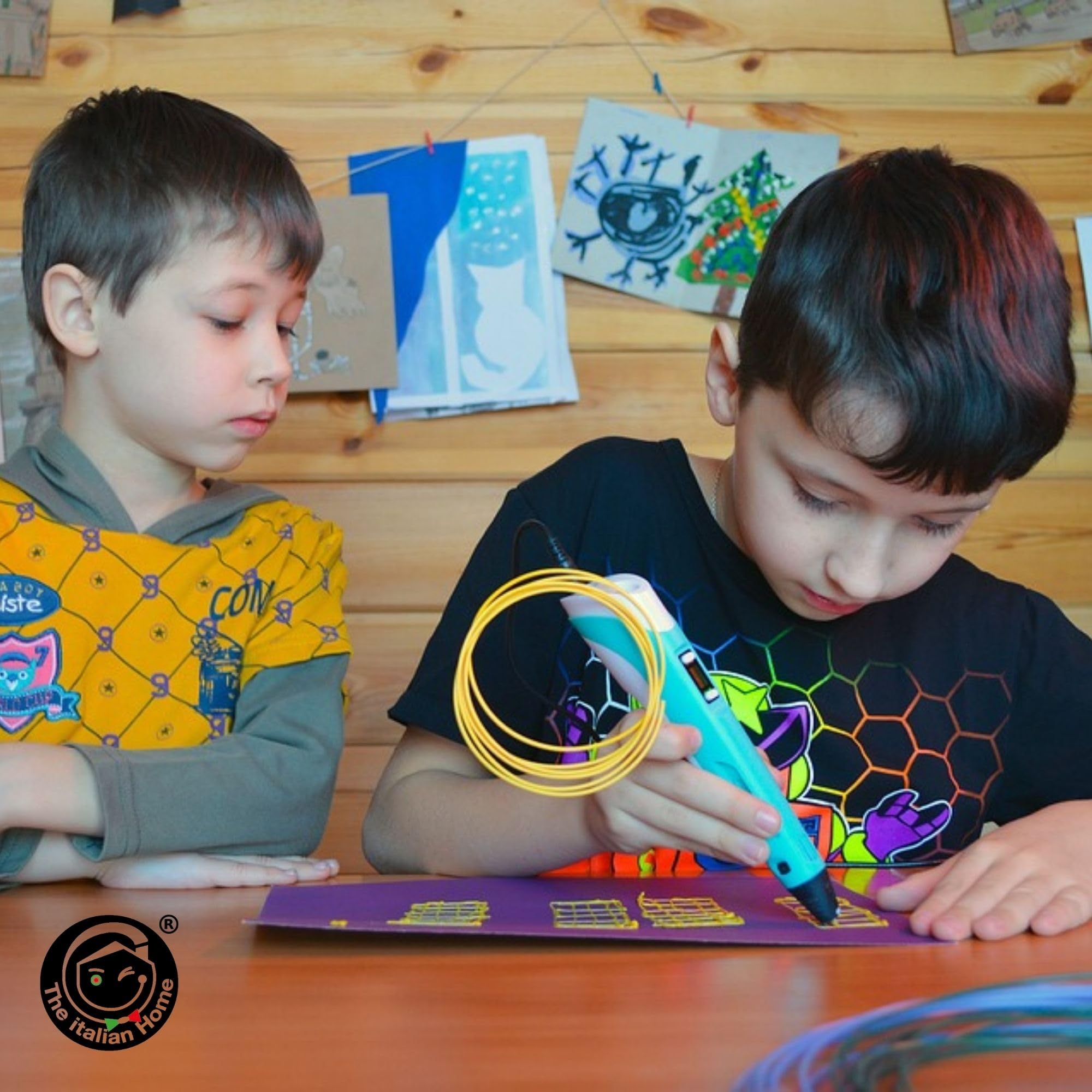 The Italian Home® Penna 3D Plus + Filamenti PLA 20 colori (4 Fluoerescenti) + Istruzioni in Italiano e Guida illustrata in Omaggio, Penna 3D Professionale, Cose utili, Idee Regalo