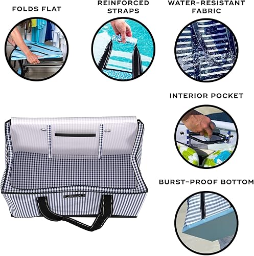 Miniatura 6 de SCOUT Bolsa de 3 niñas Bolsas de mano extra grandes para mujer con cremallera Bolsa de playa a prueba de arena, bolsa de piscina, bolsa de viaje