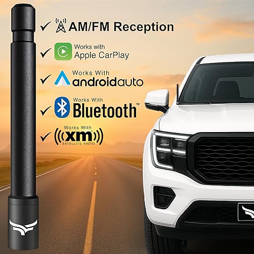 Miniatura 21 de EcoAuto Antena universal corta para camión de 5 pulgadas, antirrobo y segura para lavado de autos, accesorios de camión para Ford, Dodge, GMC, Negro