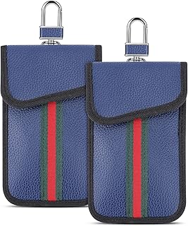 Giftguys Faraday Pouch for Car Keys, 2 Pack Faraday Bag for Key Fob, Key Fob Signal Blocking Pouch, Anti-Theft Pouch Hacking Case Blocker Faraday Cage