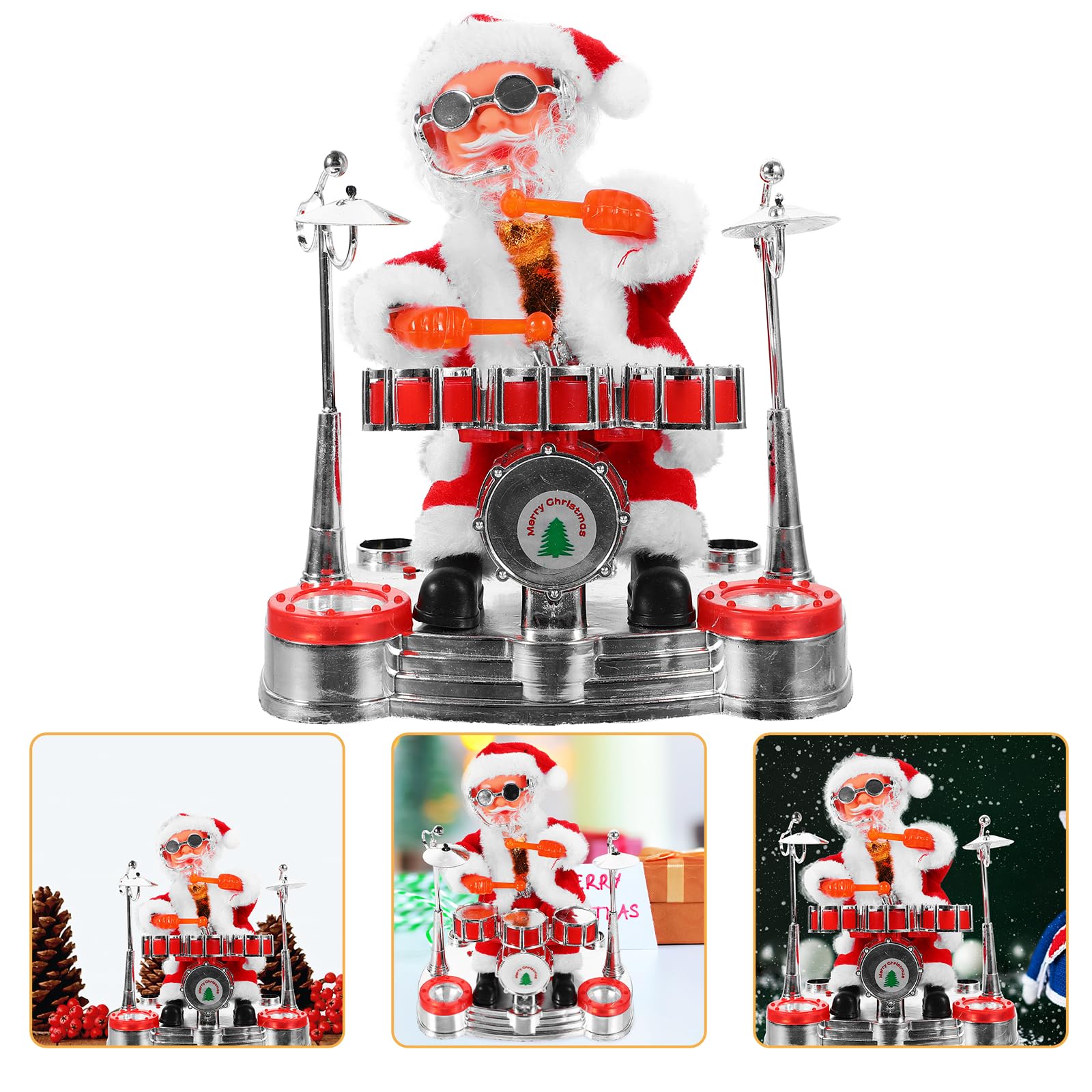 Amazon | STOBOK 踊る歌うサンタクロース ドラムで遊ぶ クリスマス人形