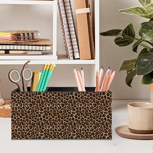 Miniatura 2 de DILSJ Organizador de lápices con estampado de leopardo retro moderno para escritorio, decoración de habitación de guepardo, regalos con estampado de