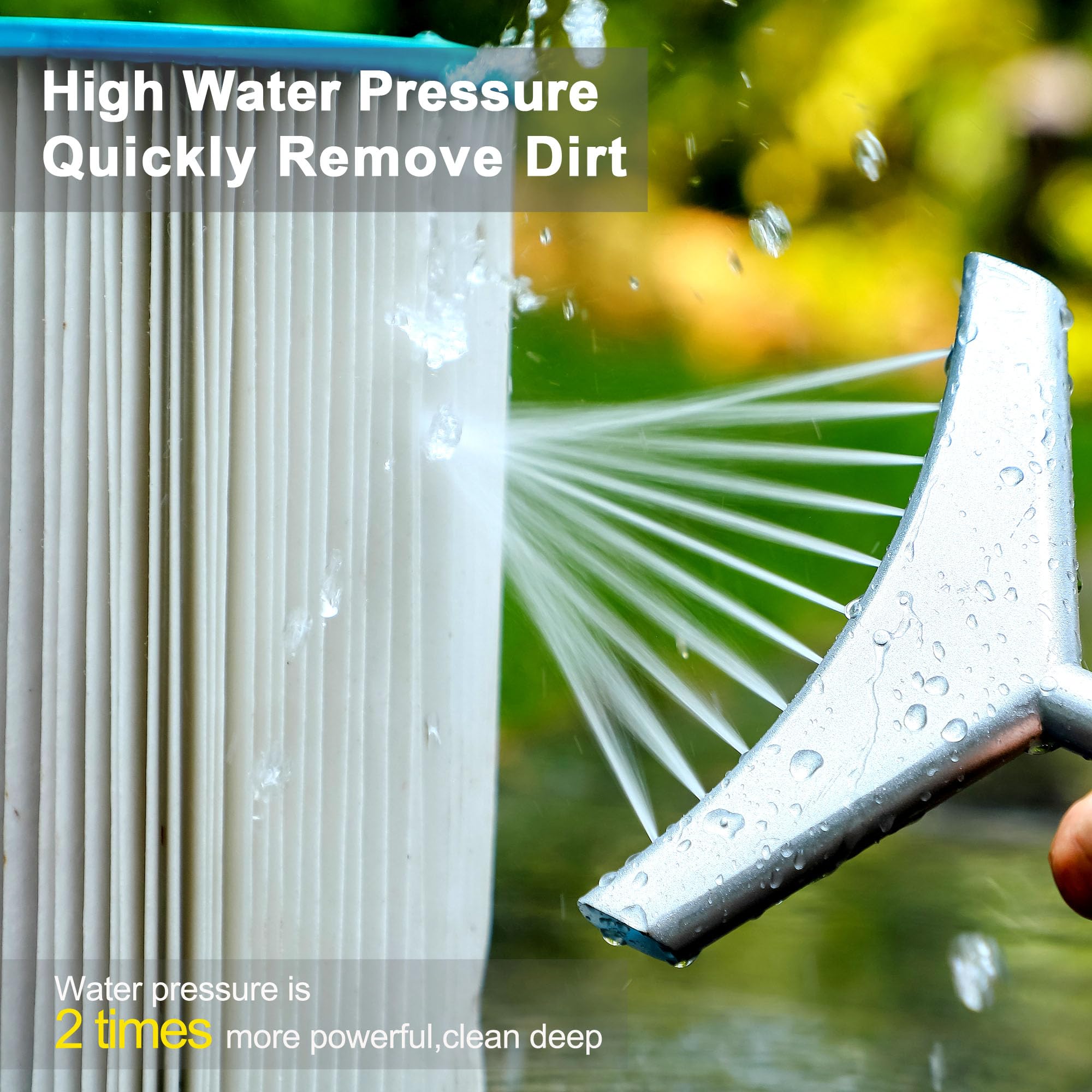 Kaviar Pool Filter Cleaner,Filter Cartridge Cleaner, Powerful Pool Filter Cleaner Tool,Removes Leaves, Debris and Dirt in Seconds from Your Pool,Spa or Hot Tub Filter Cartridge