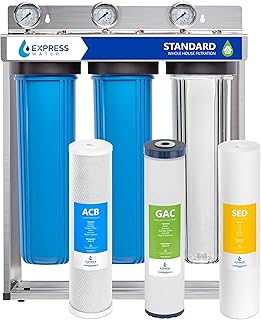 Express Water Whole House Water Filter System - 3-Stage Water Filtration System with Sediment, GAC & Carbon Filters - Redu...