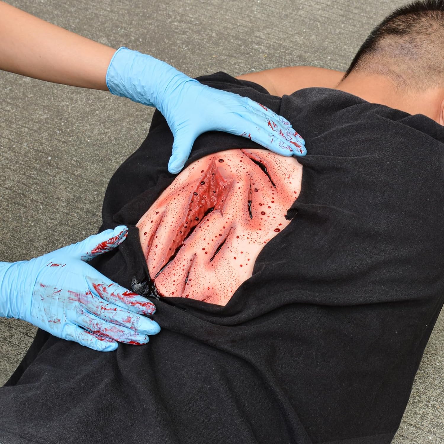 Large Laceration Wound Simulator with Bleeding Function, Wound Packing Task Trainer for Medical Education Stop the Bleed Training