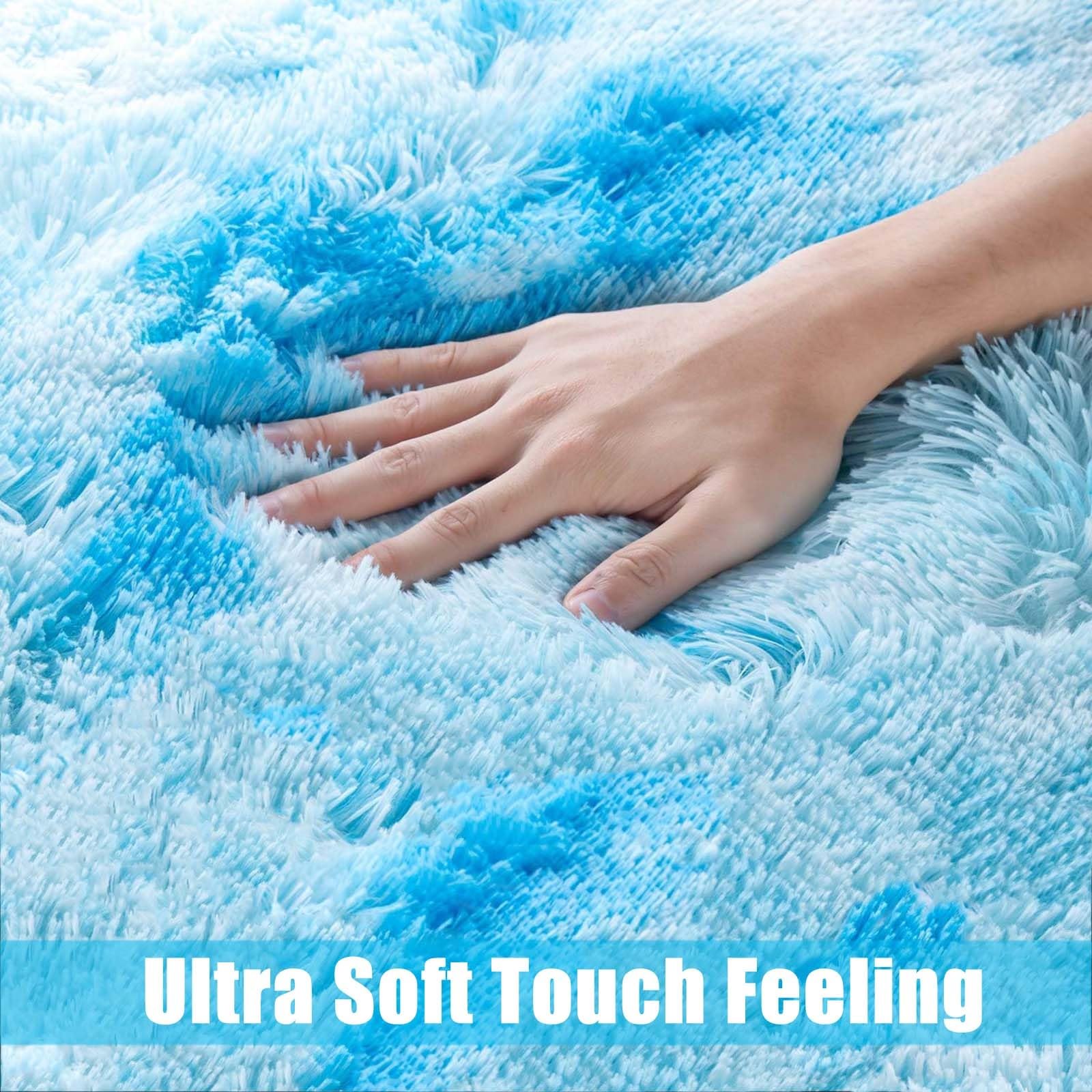 Tappeto Salotto 170 x 280 cm Morbido, Antiscivolo, Soffice, Moderno, Caldo e Traspirante Moquette Peloso Camera da Letto Caldo e Traspirante per Salotto da Letto, Divano, Blu
