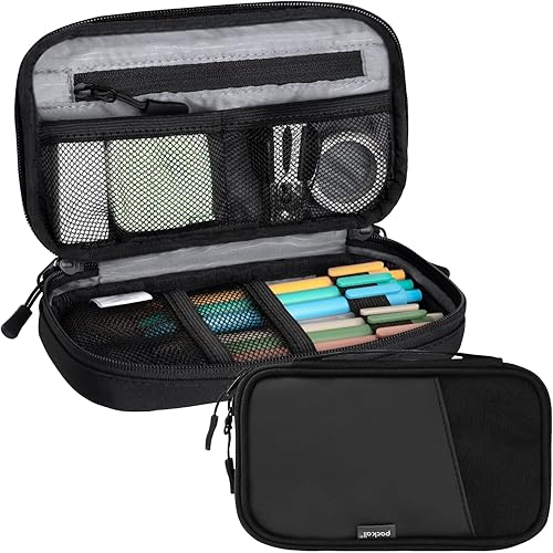 pack all Estuche para lápices, estuche portátil con cremallera, bolsa compacta de artículos de papelería, bolsa de maquillaje, bolsa para lápices