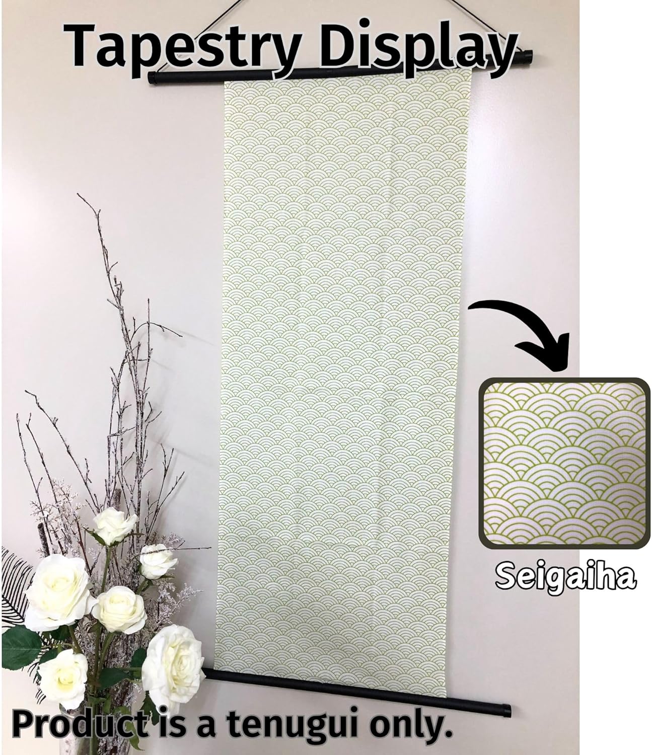 Tenugui Traditional Towel Made in Japan Fray Prevention 100% Cotton Eco Friendly Kitchen Towels Gift Wrapping Seigaiha Orizuru Pattern Set of 6 12.99"x34.64"