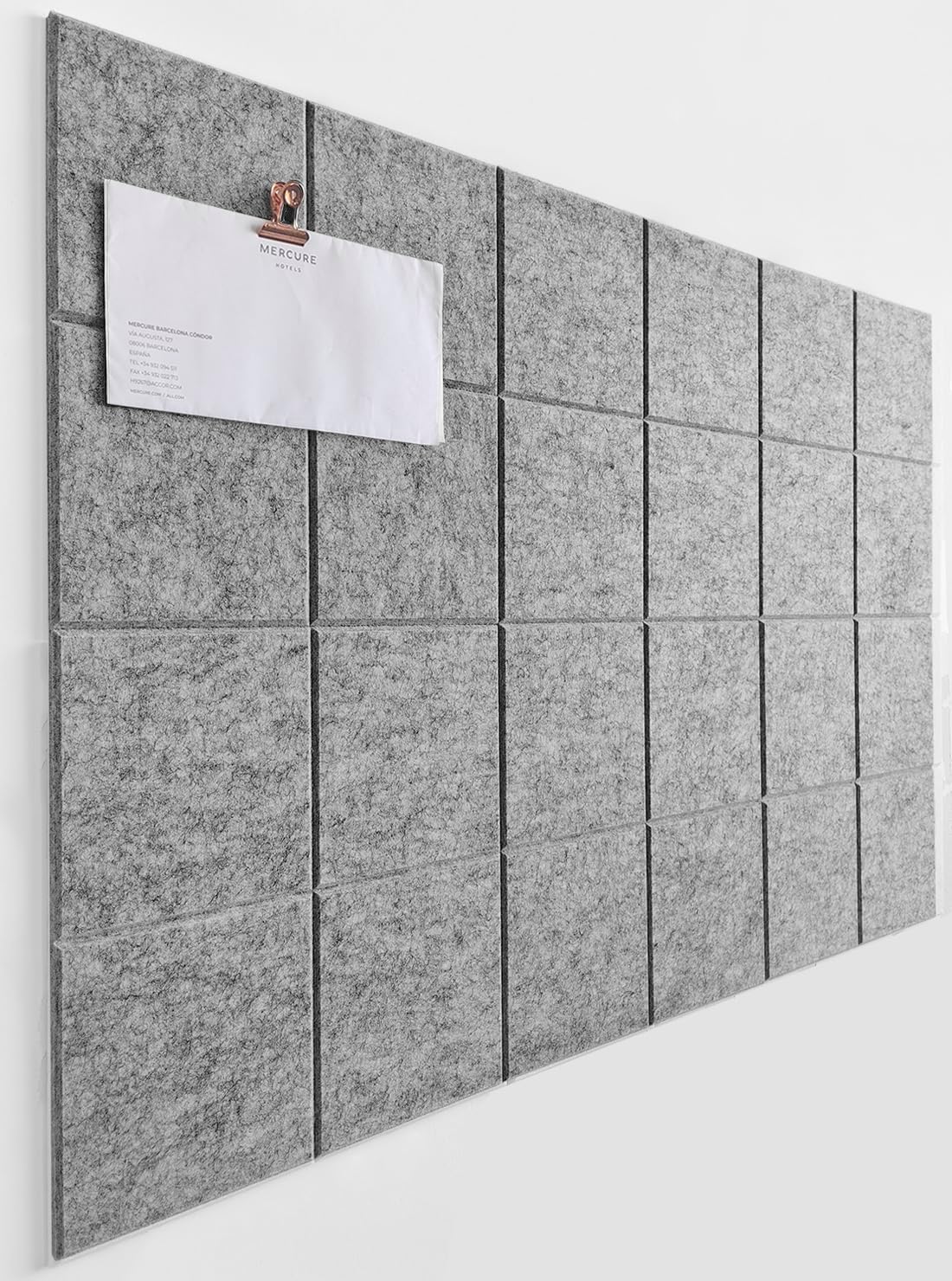 Large Felt Notice Board Self-Adhesive 30 x 30 cm, Pack of 12 Felt Board Memo Boards with 60 Push Pins Bulletin Board Wall Decoration for Office Kitchen, Vision Board Photos Memos Pin Board Silver Grey