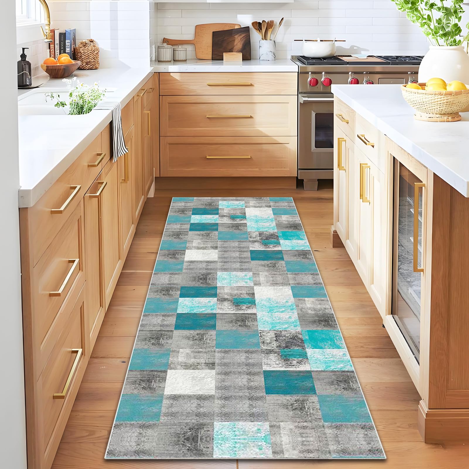 Qemgrste XX-001442 Non Slip Washable Long Hallway Runner Rug 50 X 80 Cm, Carpet Runners For Hallways, Kitchen Rug Mat, Door Mat Indoor Runners For Kitchen Entryway Hall For Kitchen Lundry Room Lounge