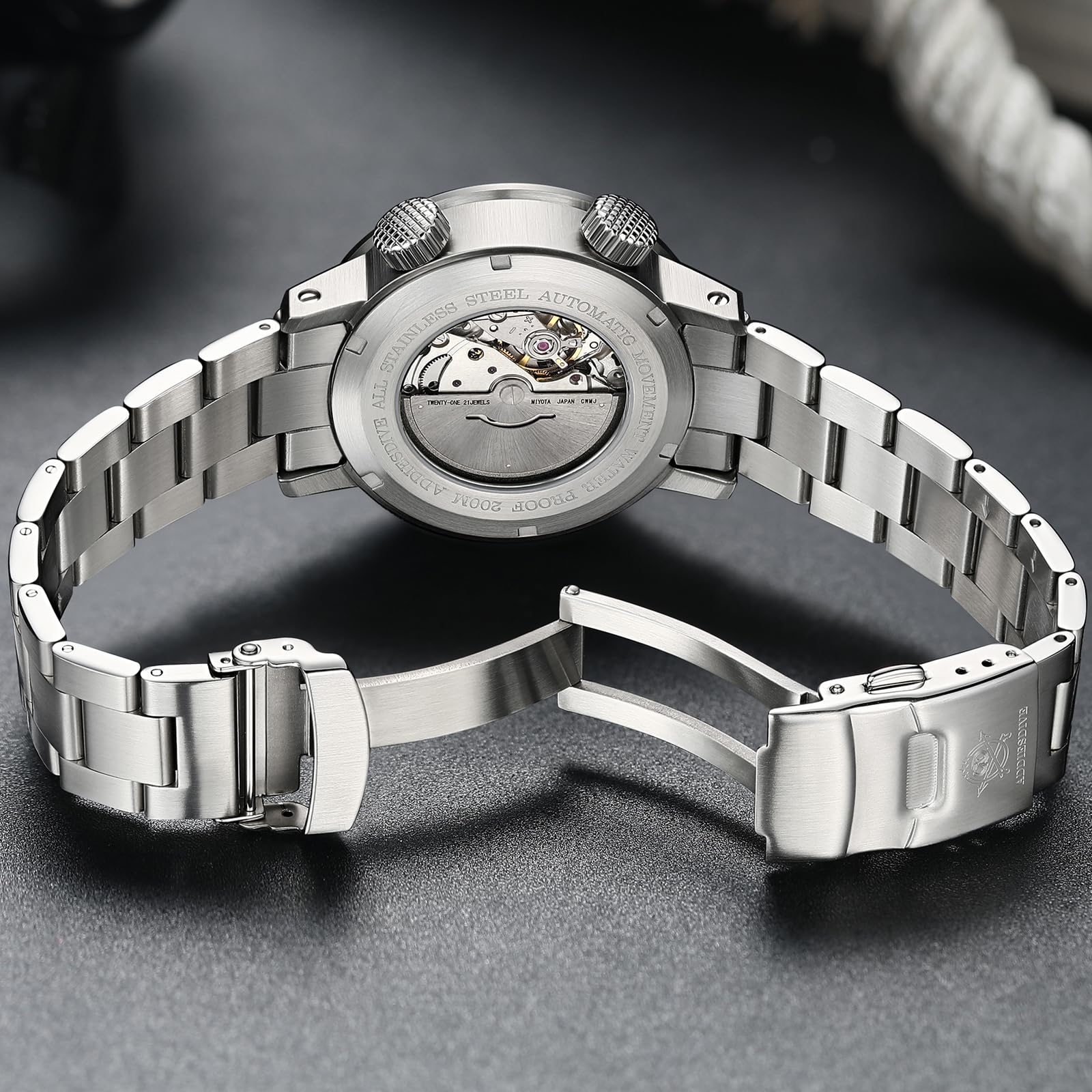 ADDIESDIVE 42 mm męski mechaniczny zegarek do nurkowania z obrotowym wewnętrznym bezelem, mechanizm 8215, wodoodporność do 200 m, BGW9, świecące szkło szafirowe, AD2093