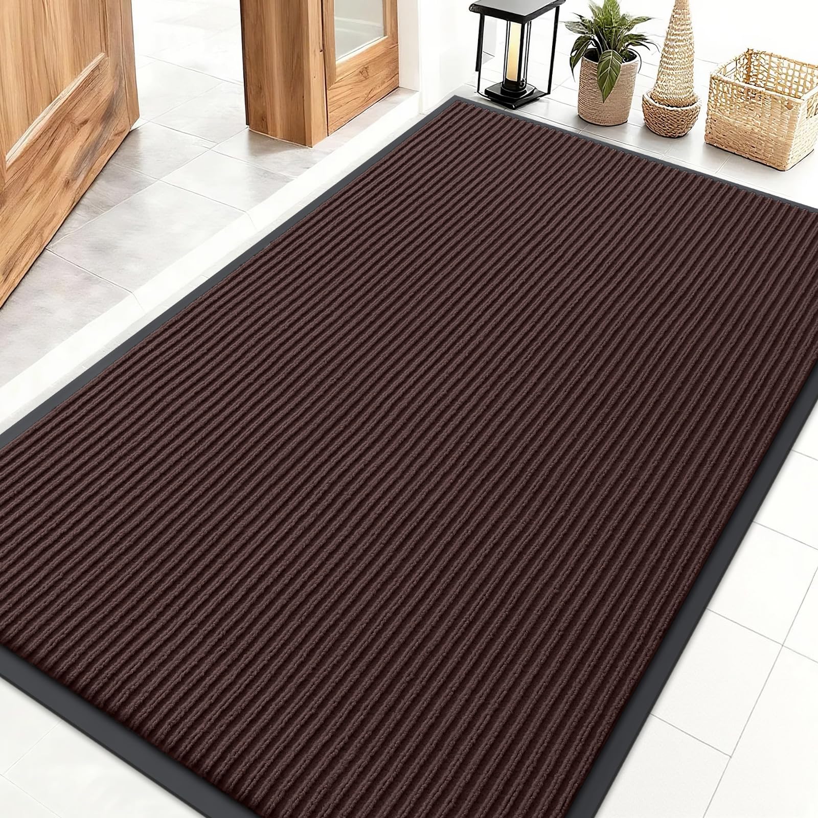 OLANLY Front Door Mat Indoor Outdoor Entrance, Waterproof Heavy Duty Doormat, Fade Resistant, Low Profile, Easy Clean Patio Porch Welcome Floor Mats for Entry, 29.5x17, Beige — view 27